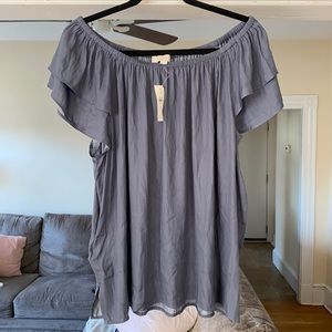 Nwt Ann Taylor loft size xl blue flowy off the shoulder top